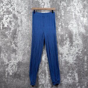 Reformation Pants Small Womens Blue Ribbed Joggers Sheer Modal Stretch